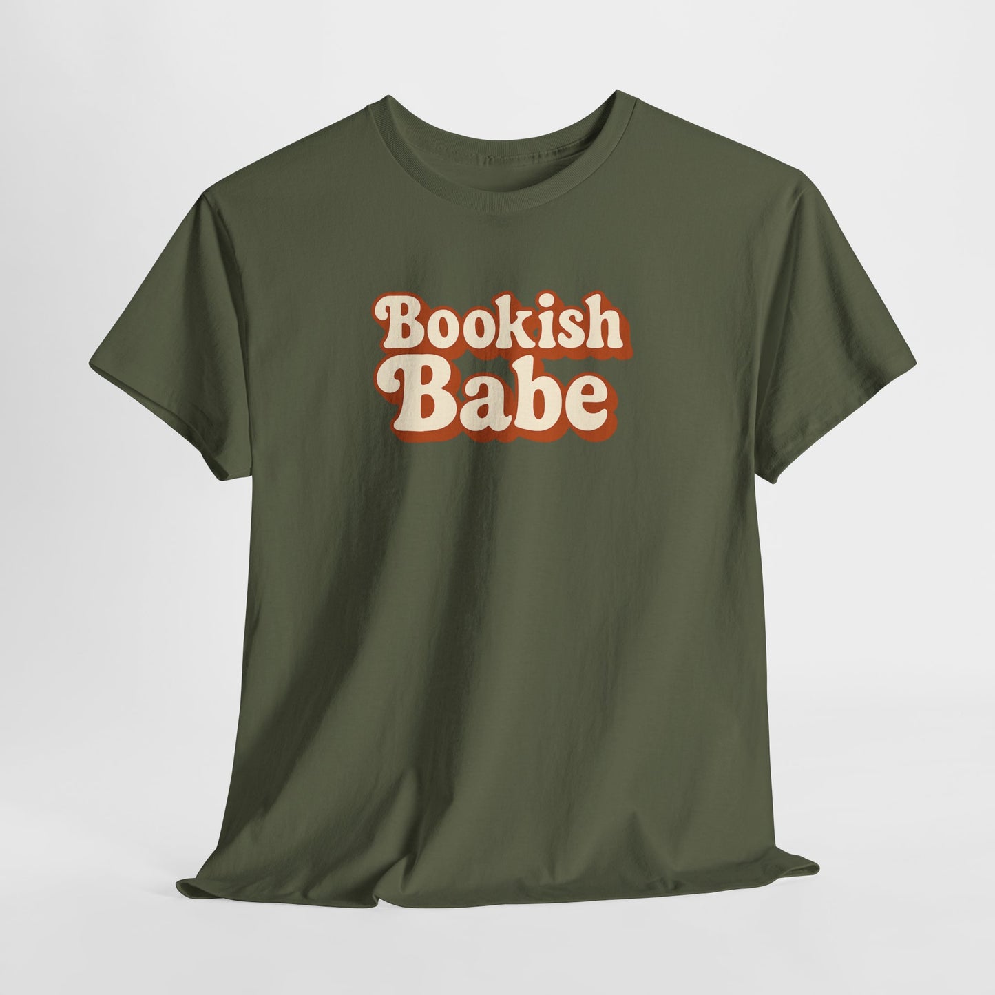 Bookish Babe T-Shirt — Retro Script Graphic Tee for Book Lovers