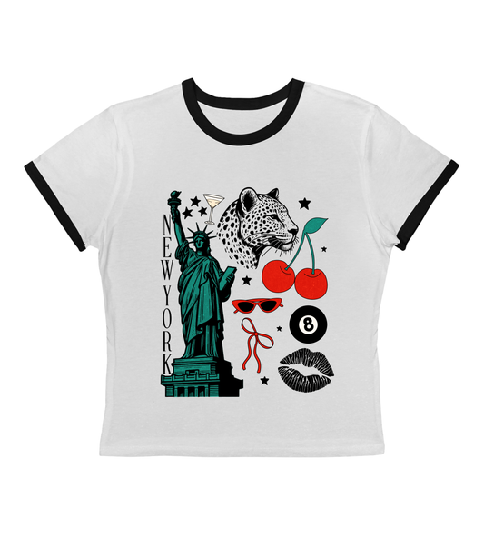 Upper East Side Summer Retro Cropped Tee-Gossip Girl NYC