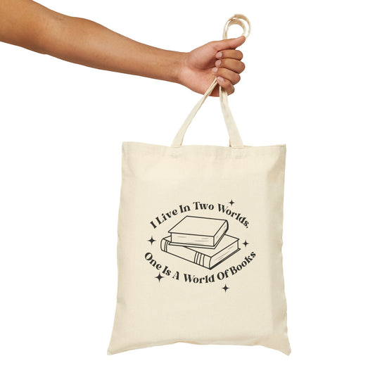 I Live In Two Worlds Book Lovers Cotton Canvas-Gilmore Girls