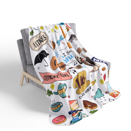Everything Stars Hollow/Gilmore Girls Sherpa Fleece Blanket