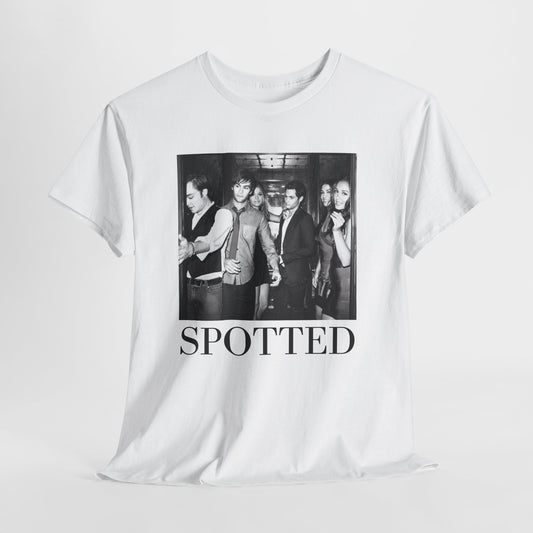 Gossip Girl SPOTTED Cast Tee in the Elevator-Pop Culture Retro B&W T-Shirt