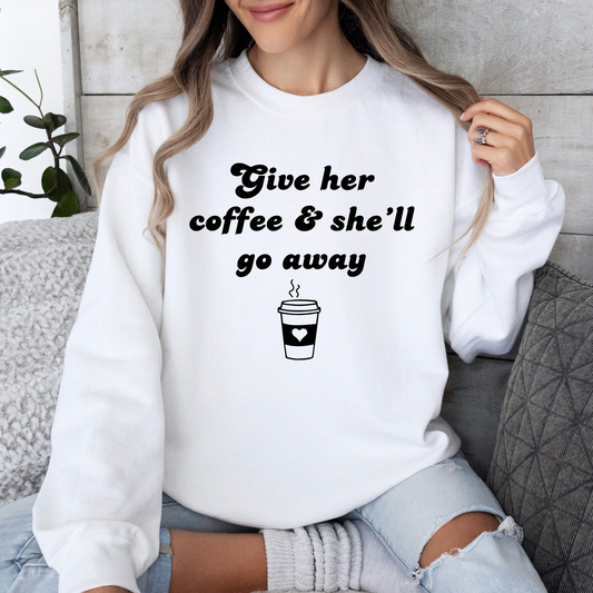 Give Her Coffee Crewneck Sweatshirt-Gilmore Girls Coffee Apparel