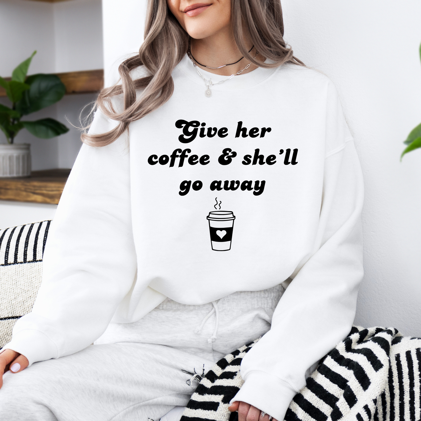 Give Her Coffee Crewneck Sweatshirt-Gilmore Girls Coffee Apparel