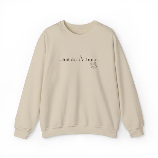 I Am an Autumn Embroidered Crewneck Sweatshirt Black🍂
