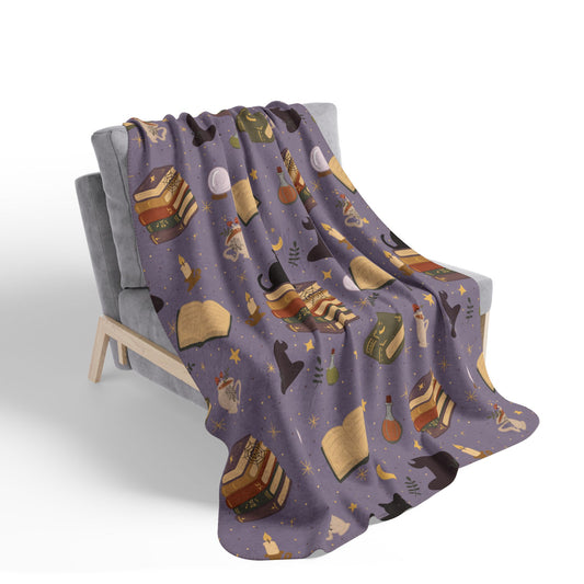 Witchy Book Lover Sherpa Fleece Blanket