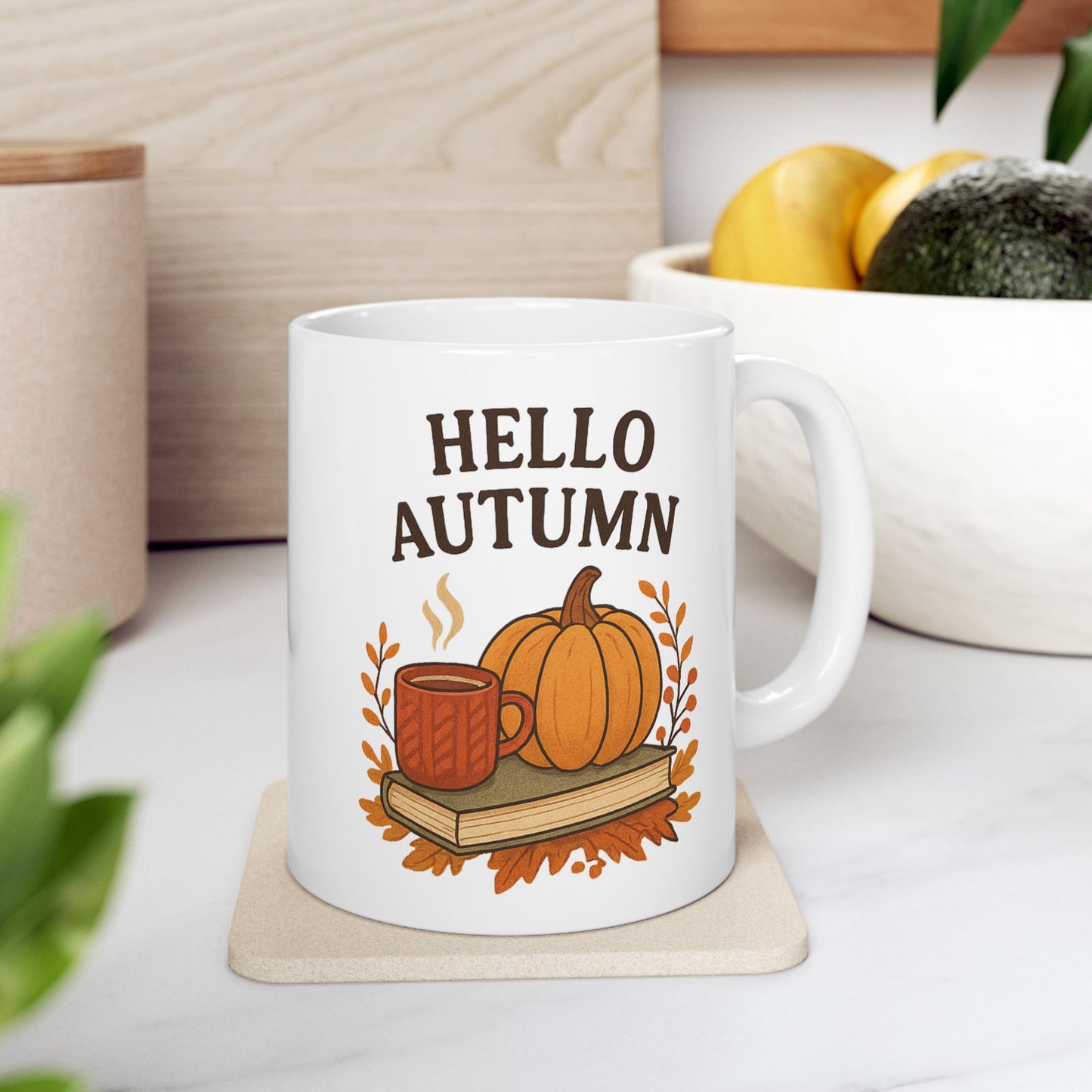 Autumn Inspired Ceramic Mug-Hello Autumn