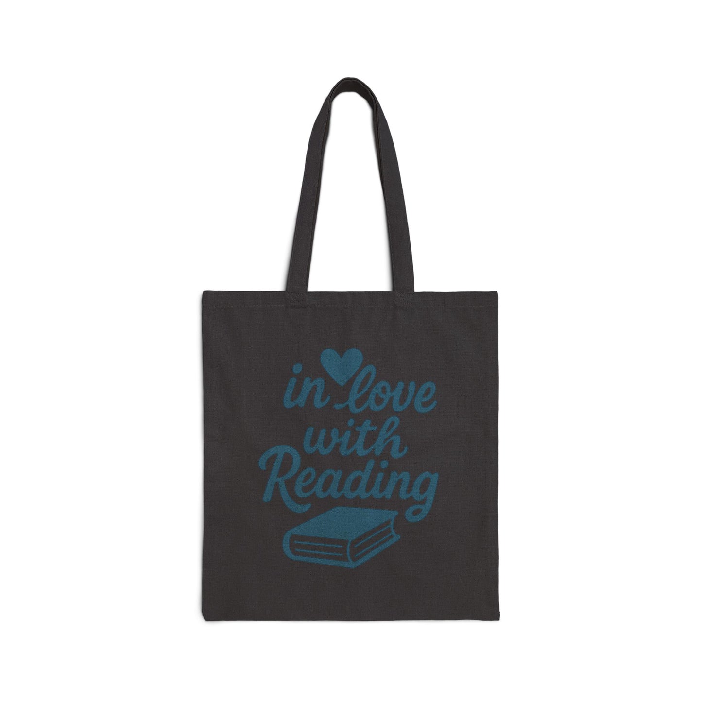 Reading Tote Bag — "In Love With Reading" Canvas Book Lover Tote