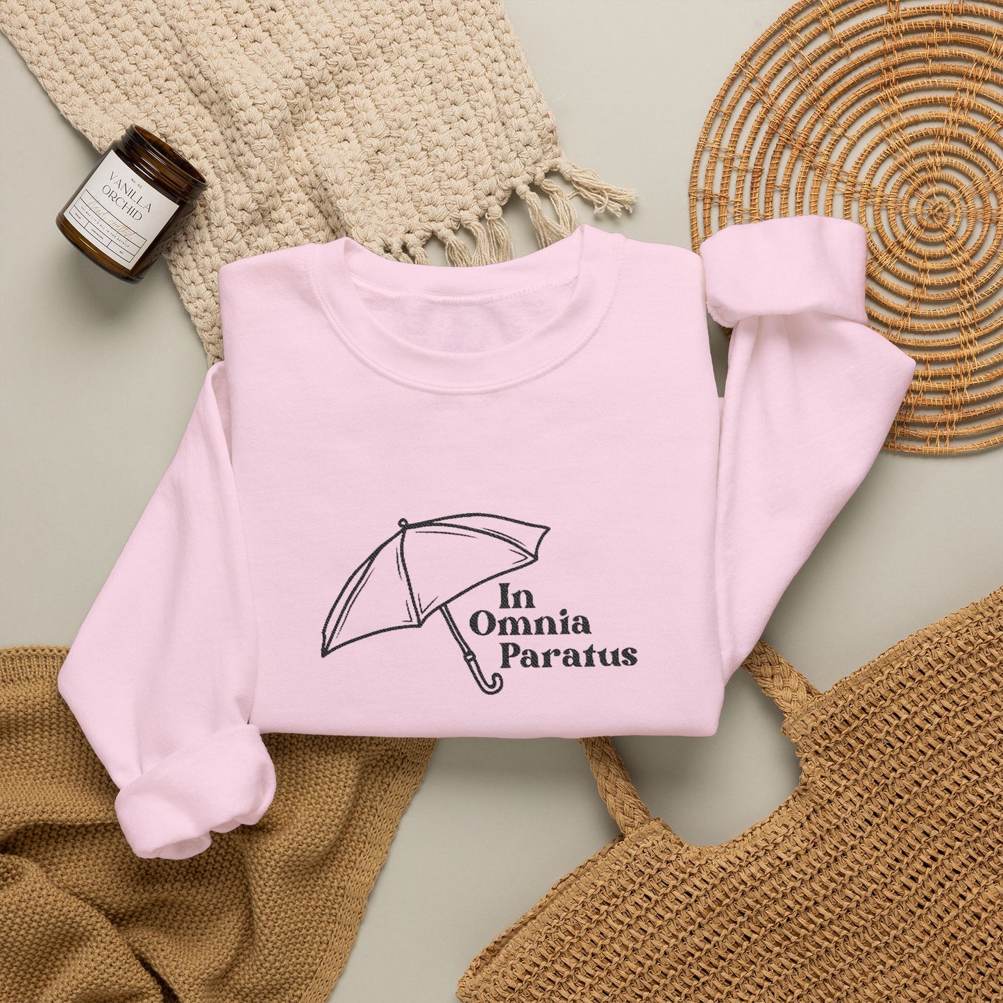 In Omnia Paratus Embroidered Crewneck Sweatshirt-Gilmore Girls