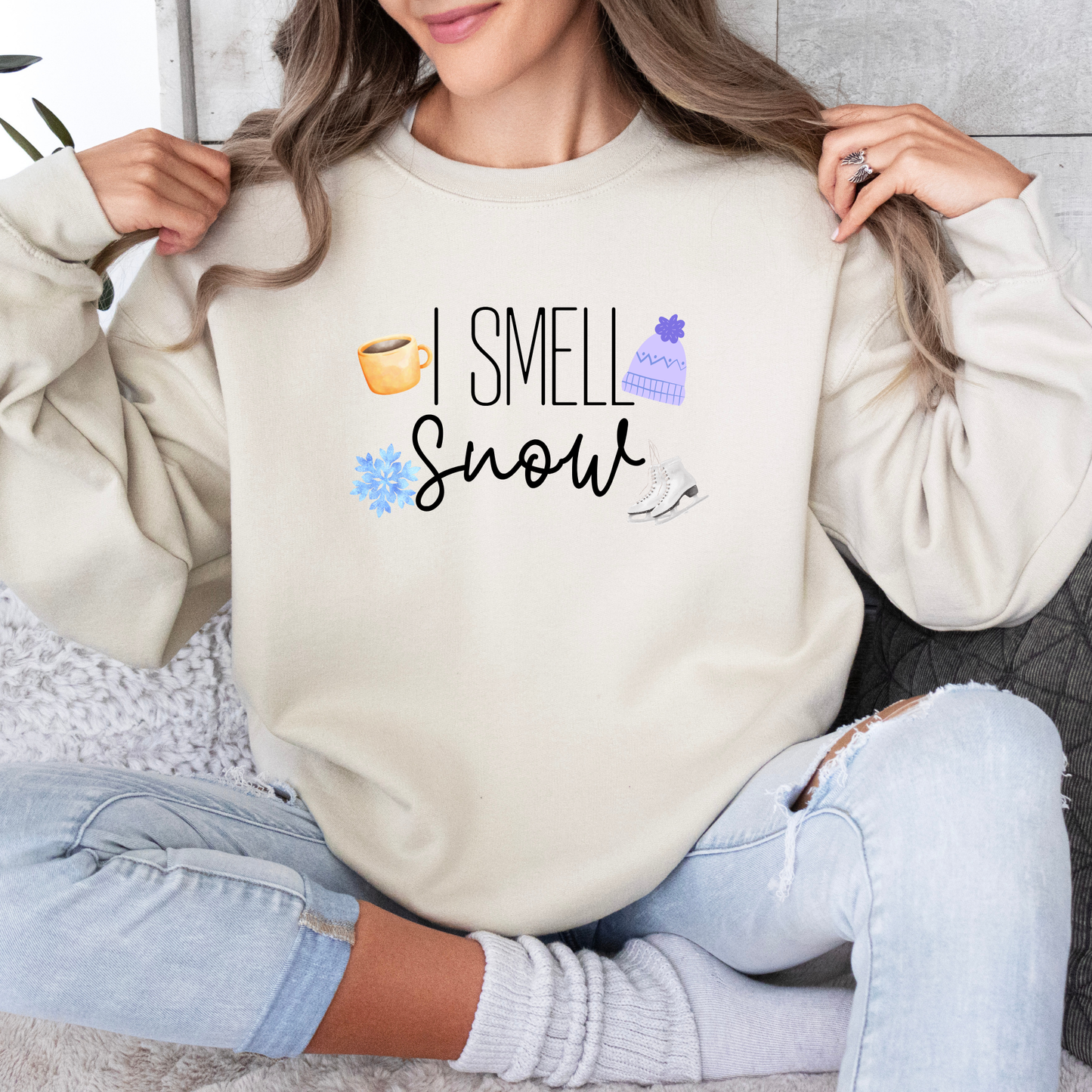 I Smell Snow Crewneck Sweatshirt-Cozy Gilmore Girls Apparel