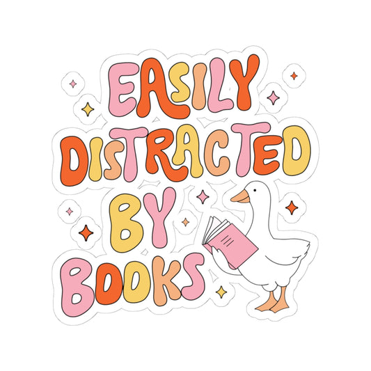 Easily Distracted by Books Sticker