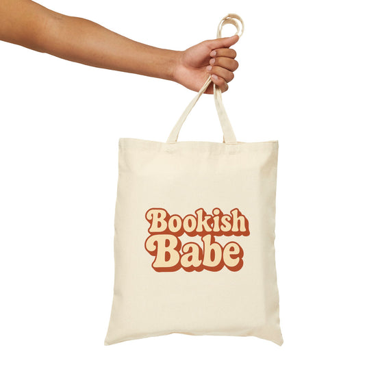 Bookish Babe Canvas Tote Bag — Retro Typography Book Lover Gift
