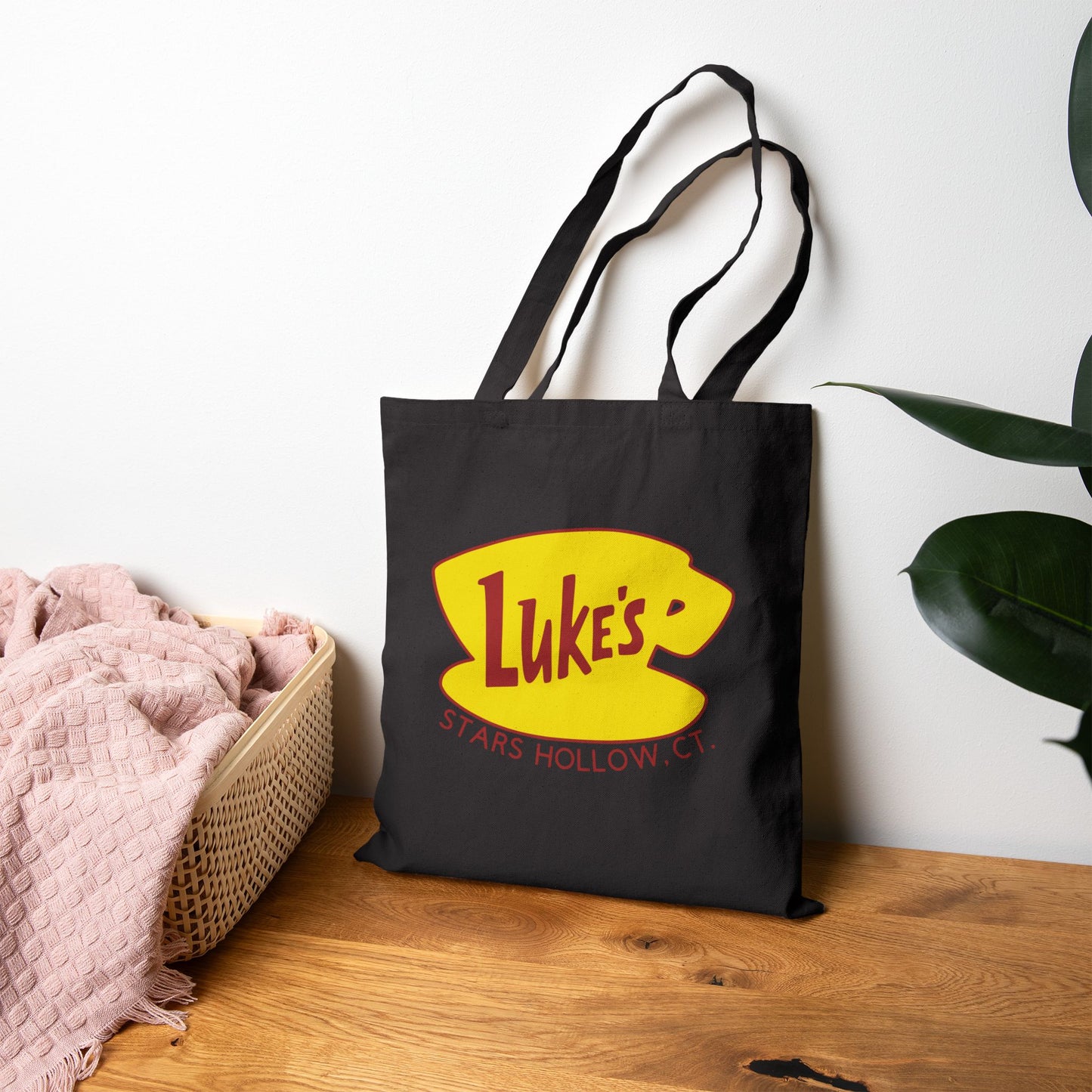 Charming Cotton Canvas Tote Bag - Luke's Diner Stars Hollow Design