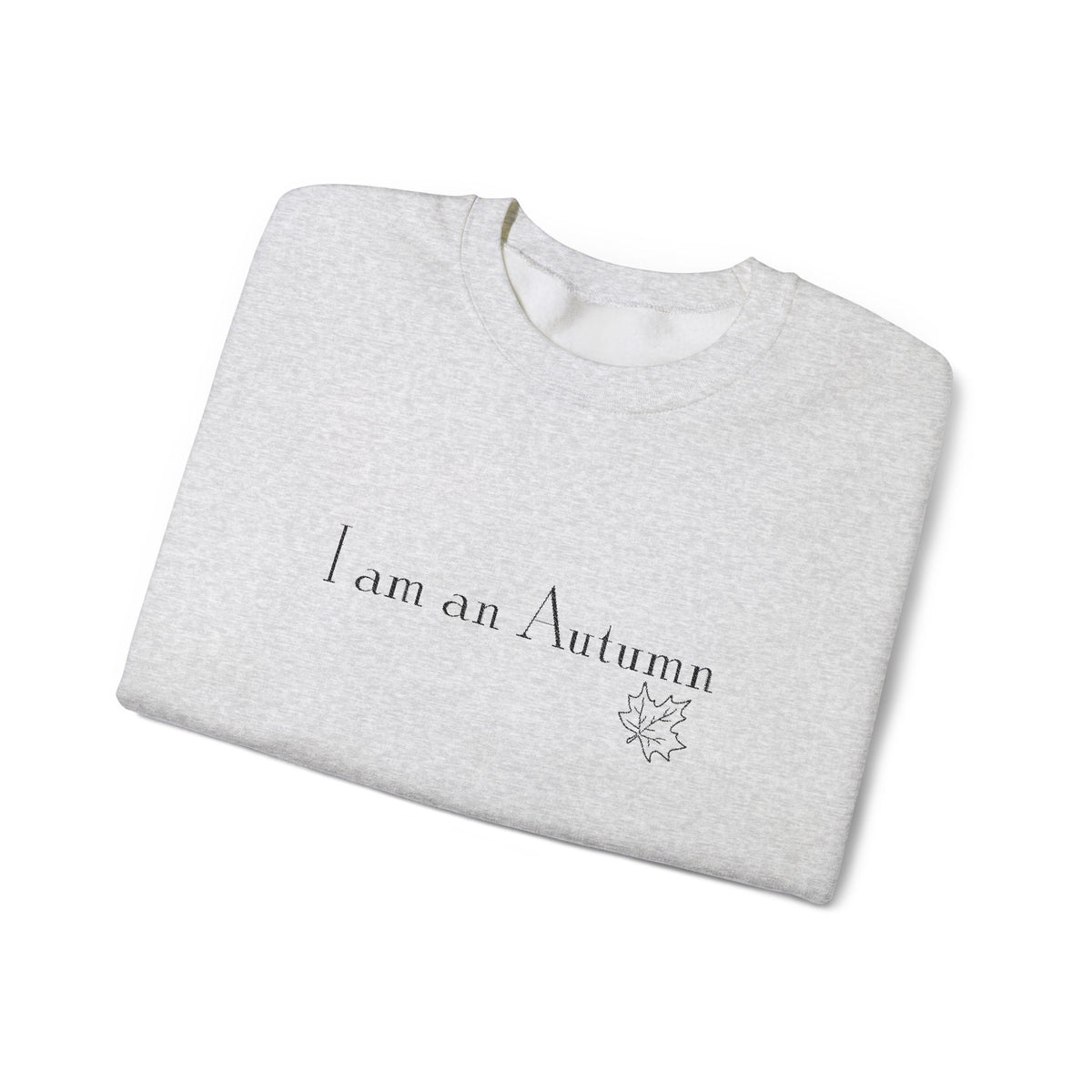 I Am an Autumn Embroidered Crewneck Sweatshirt Blackπ