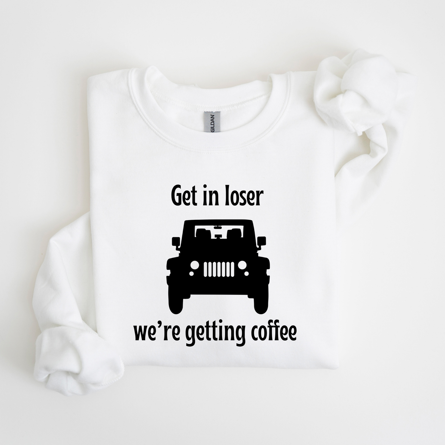 Get in Loser, We're Getting Coffee Crewneck Sweatshirt-Gilmore Girls Jeep