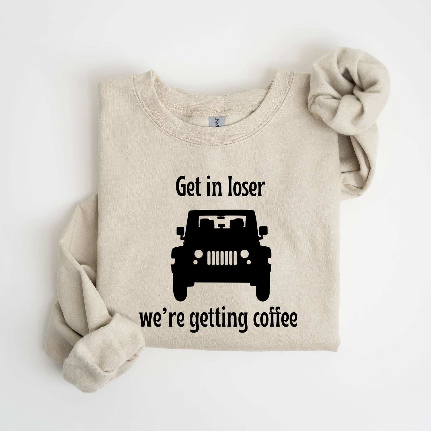 Get in Loser, We're Getting Coffee Crewneck Sweatshirt-Gilmore Girls Jeep