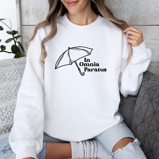 In Omnia Paratus Crewneck Sweatshirt-Gilmore Girls Apparel