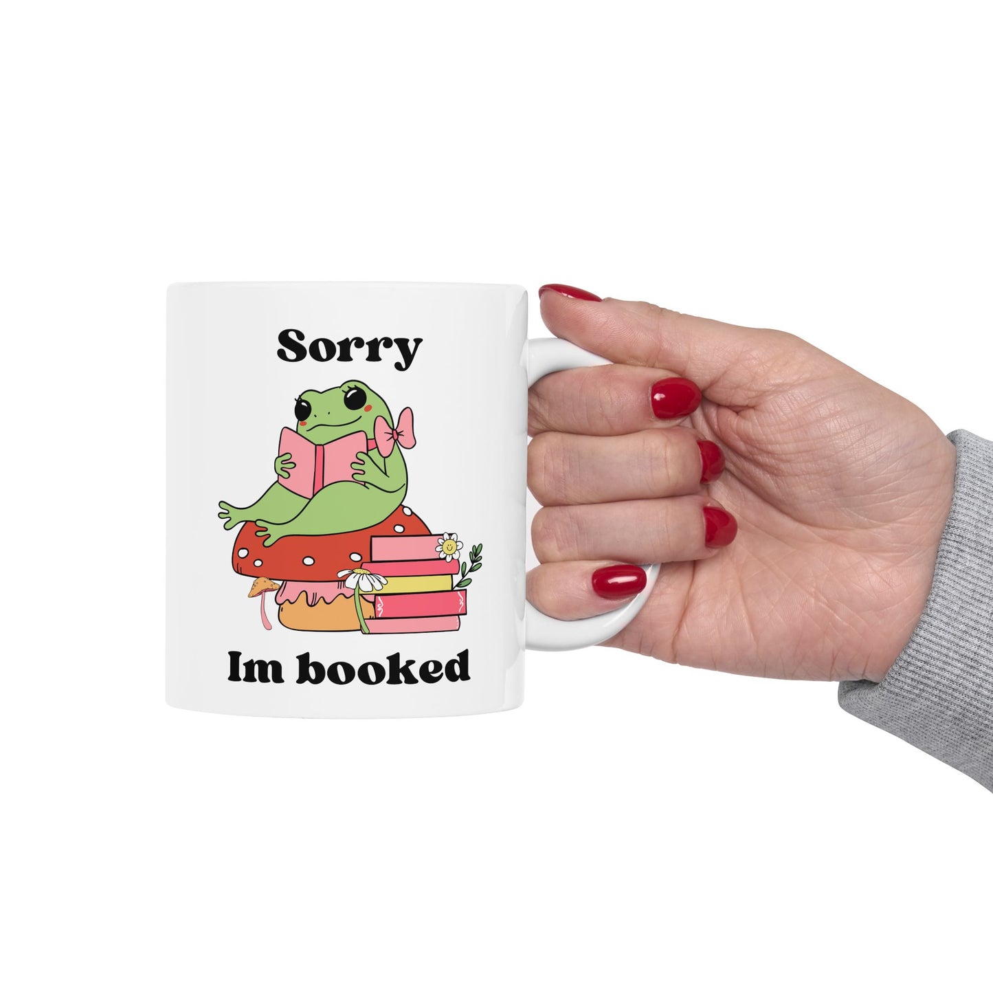 Sorry I'm Booked Ceramic Mug-Cozy Cute Bookish Cup
