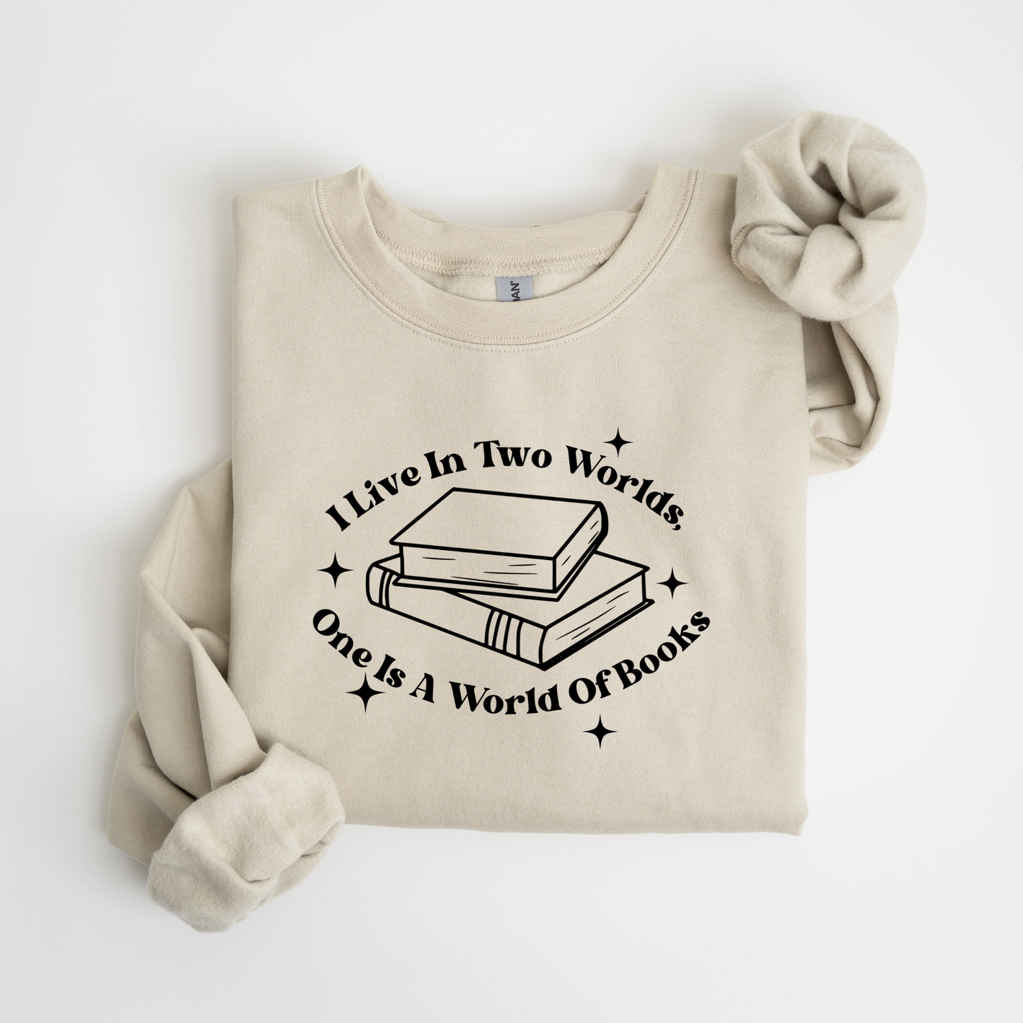 Two Worlds and One is Books Crewneck Sweatshirt-Gilmore Girls Apparel