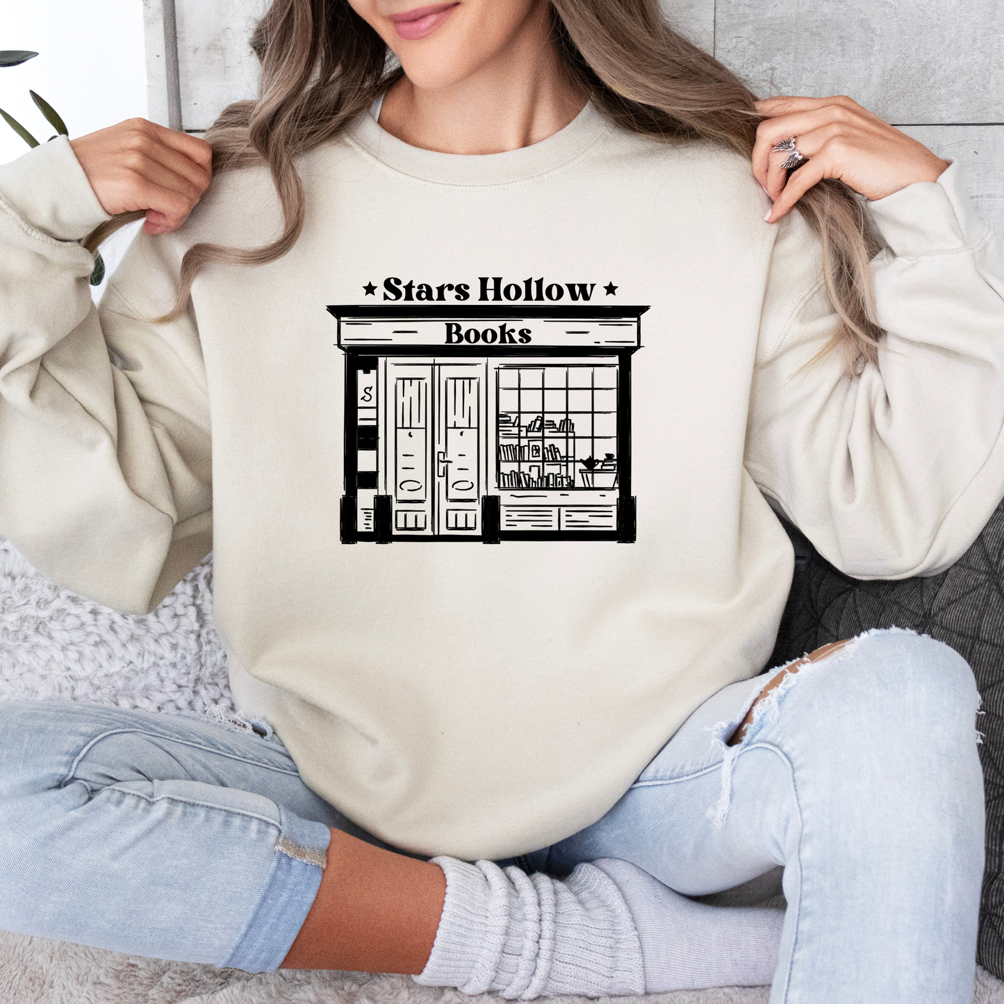 Star's Hollow Bookstore Crewneck Sweatshirt-Rory Gilmore & Book Lovers