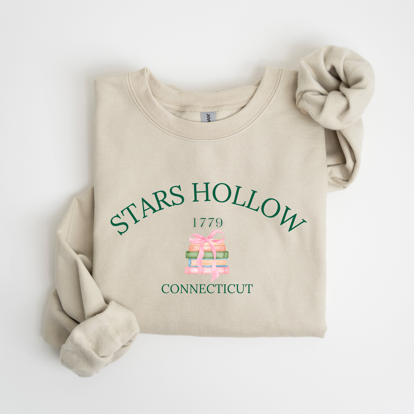 Stars Hollow Ribbon Bookstack Crewneck Sweatshirt -Cozy Gilmore Girls Apparel