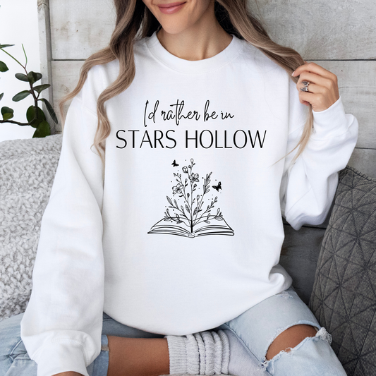I’d Rather Be in Stars Hollow With Books-Gilmore Girls Crewneck Sweatshirt