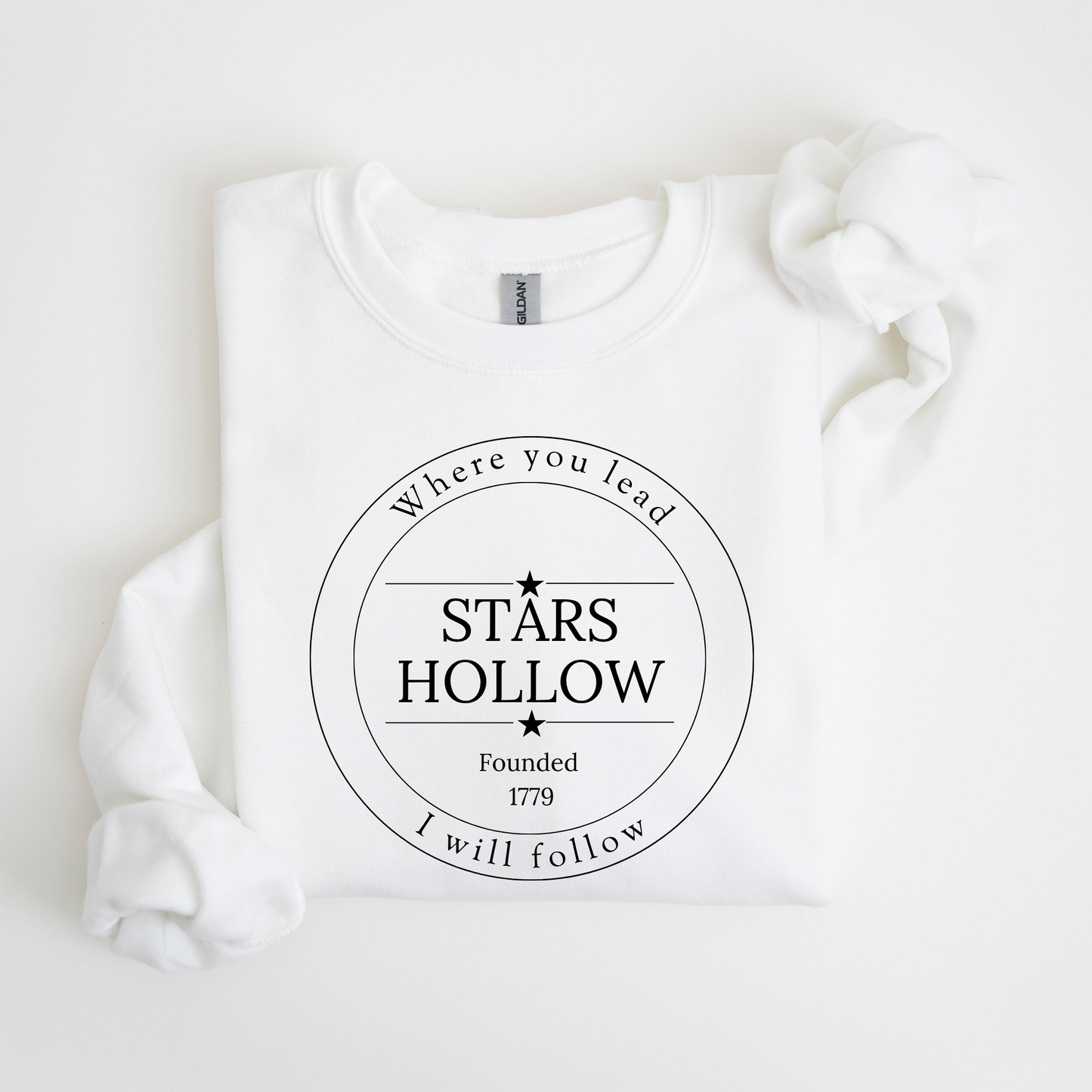 Stars Hollow "Where You Lead" Crewneck Sweatshirt-Cozy Gilmore Girls Apparel