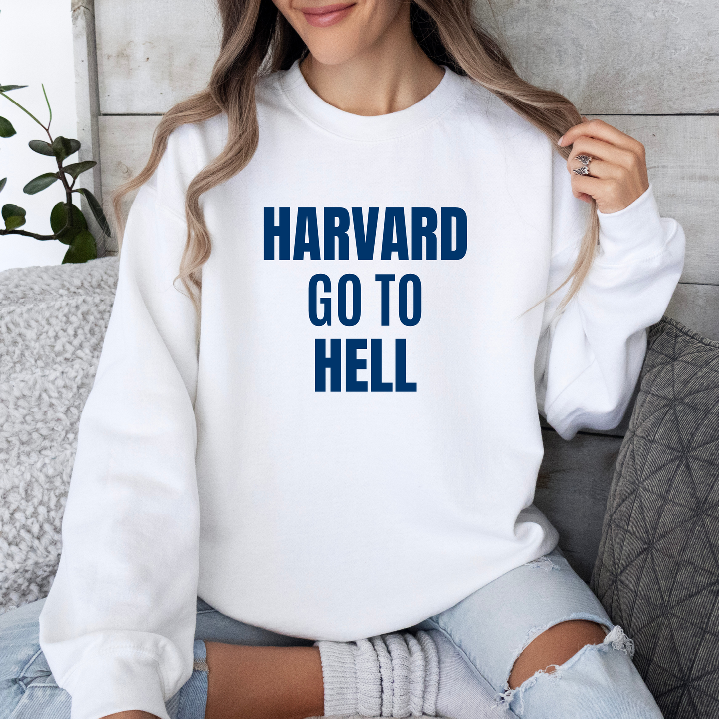 Harvard Go to Hell Crewneck Sweatshirt-Gilmore Girls Emily Gilmore