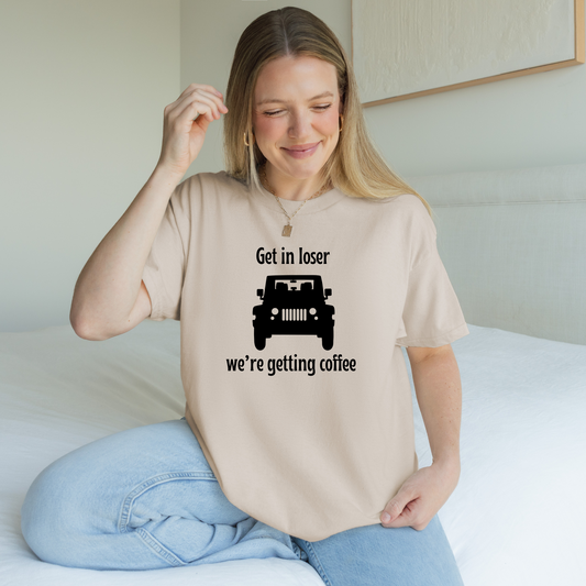 Get in Loser, We're Getting Coffee Cotton T-shirt-Gilmore Girls Jeep