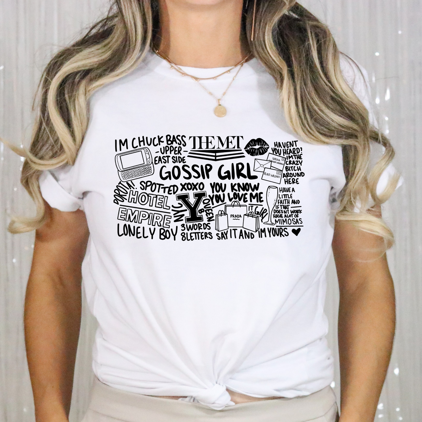 Stylish Gossip Girl Cotton T-Shirt-Gossip Girl Vibes