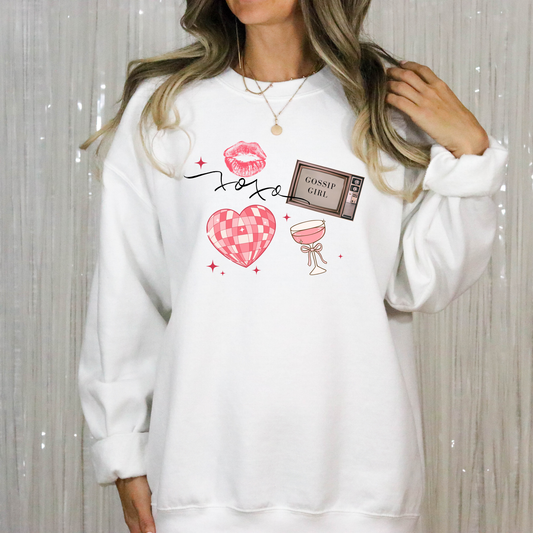 XOXO Gossip Girl Crewneck Sweatshirt-Gossip Girl Vibes