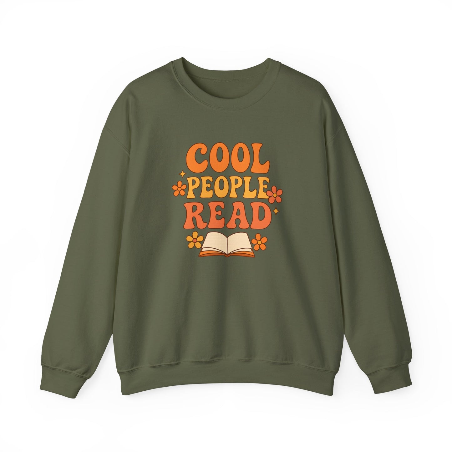 Cool People Read Sweatshirt – Retro Floral Book Lover Crewneck