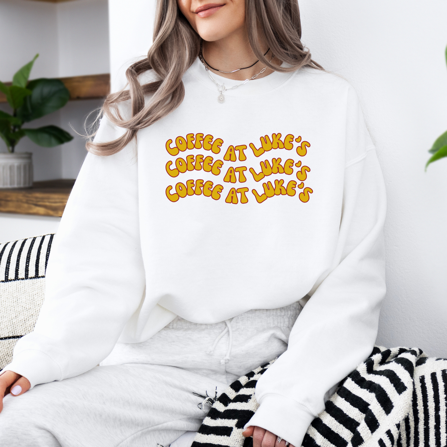 Coffee at Luke's Crewneck Sweatshirt-Gilmore Girls Apparel