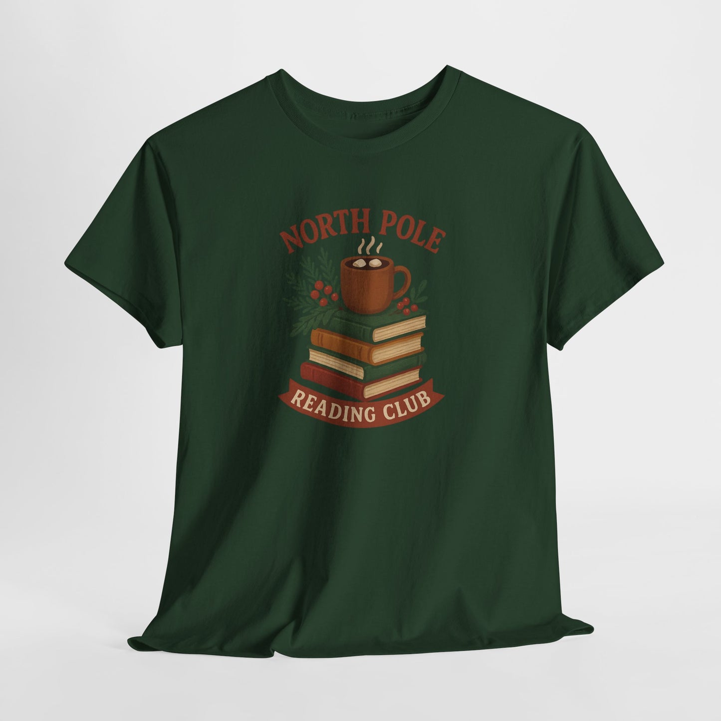 North Pole Reading Club T-Shirt — Cozy Holiday Book Lover Tee