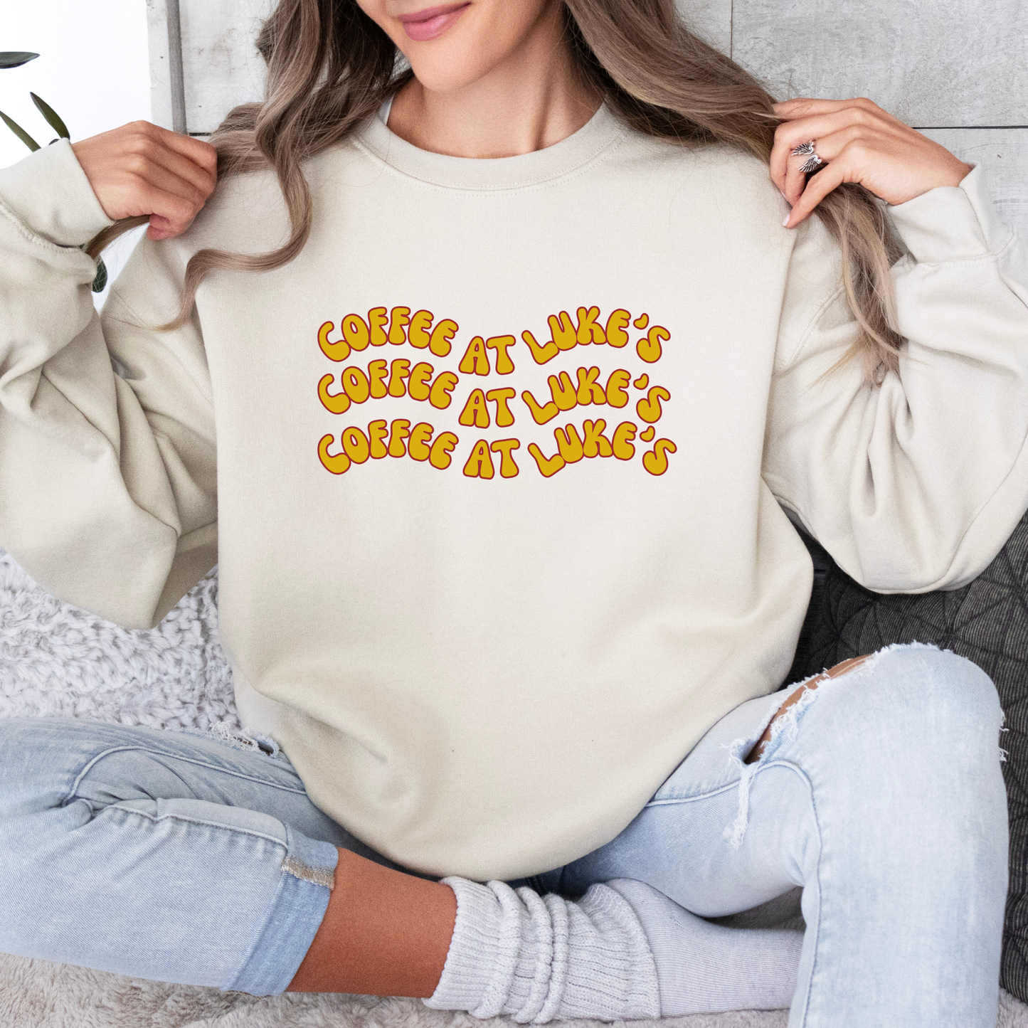 Coffee at Luke's Crewneck Sweatshirt-Gilmore Girls Apparel