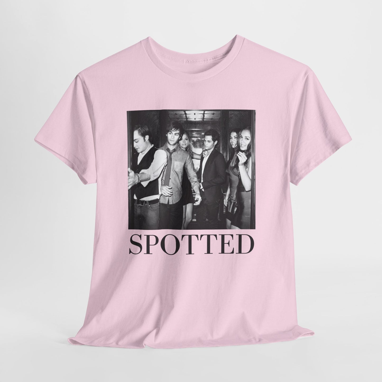 Gossip Girl SPOTTED Cast Tee in the Elevator-Pop Culture Retro B&W T-Shirt