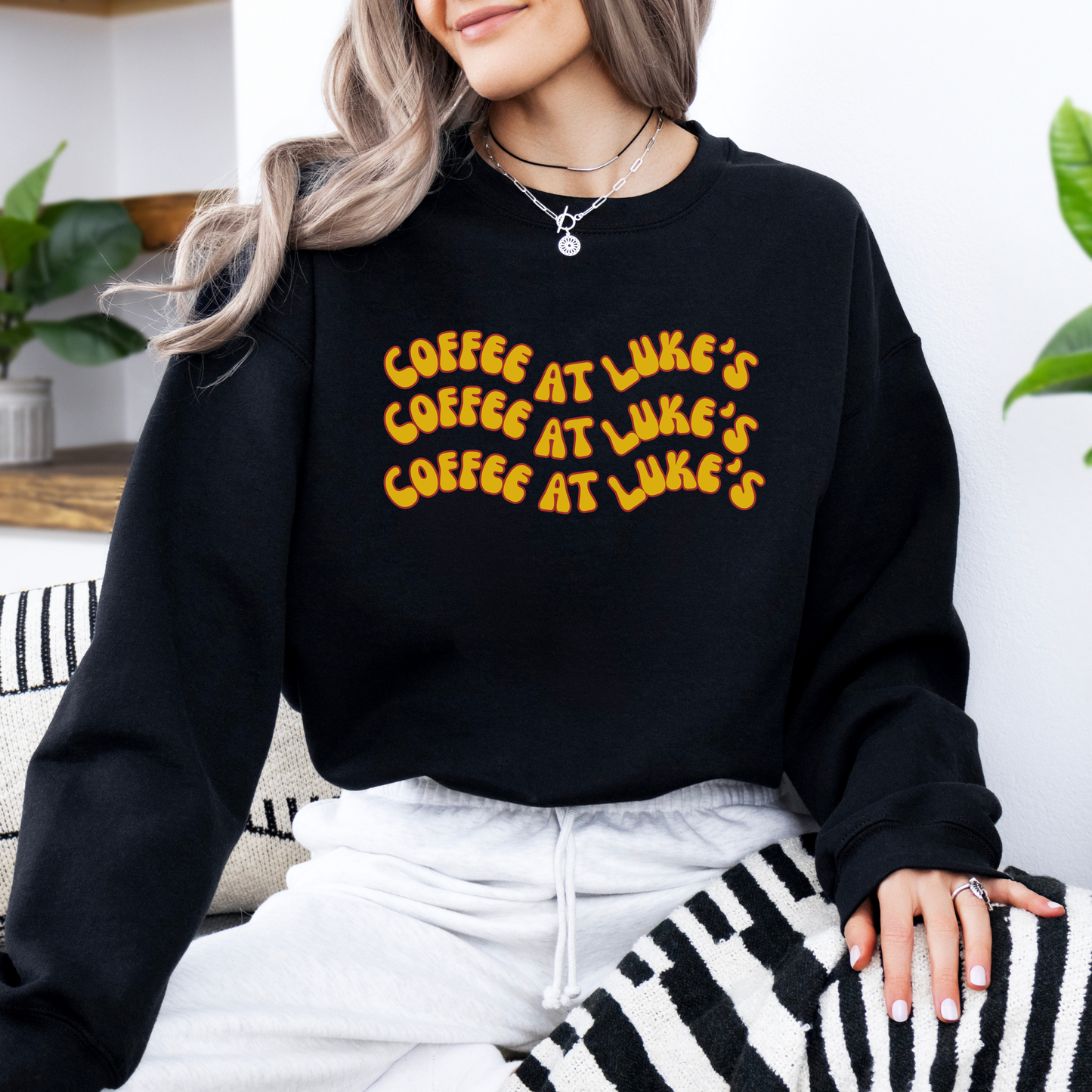 Coffee at Luke's Crewneck Sweatshirt-Gilmore Girls Apparel