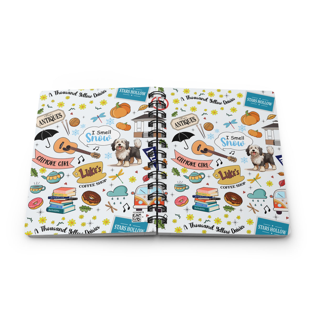 Gilmore Girls-Inspired Spiral Notebook-White