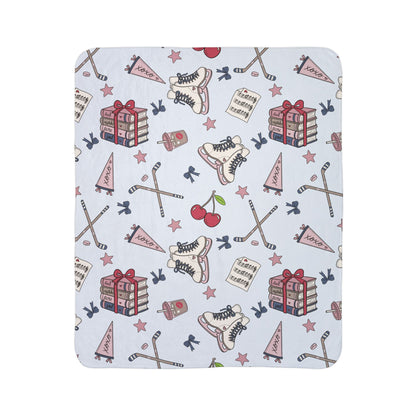 Hockey Romance Reader Sherpa Fleece Blanket