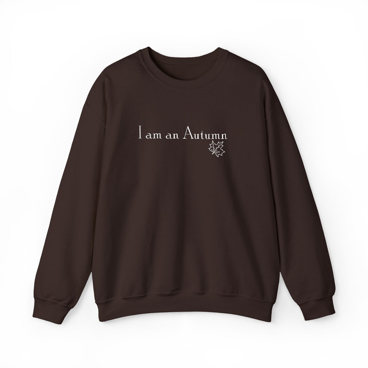 I Am an Autumn Embroidered Crewneck Sweatshirt White🍂