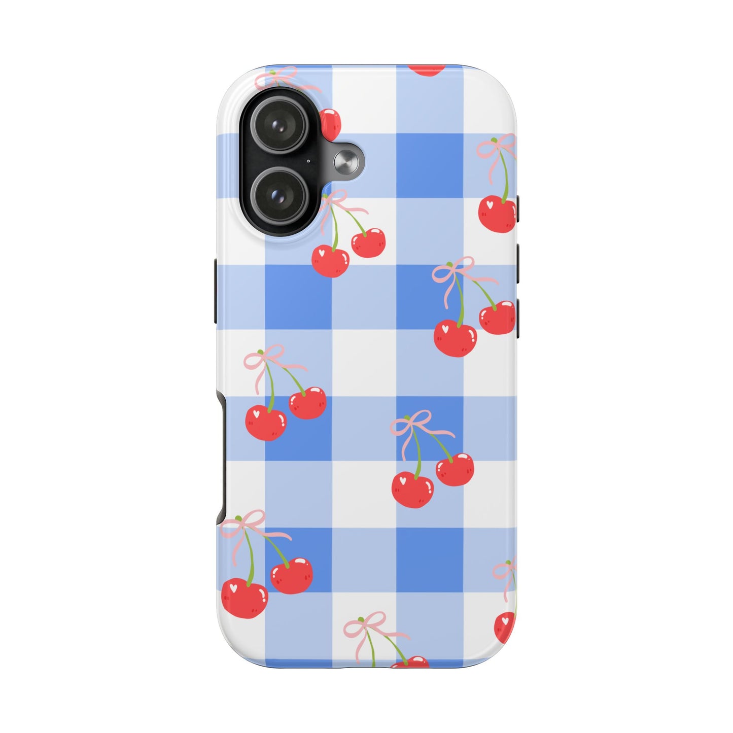 Blue Checkered Cherry Phone Case