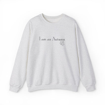 I Am an Autumn Embroidered Crewneck Sweatshirt Black🍂