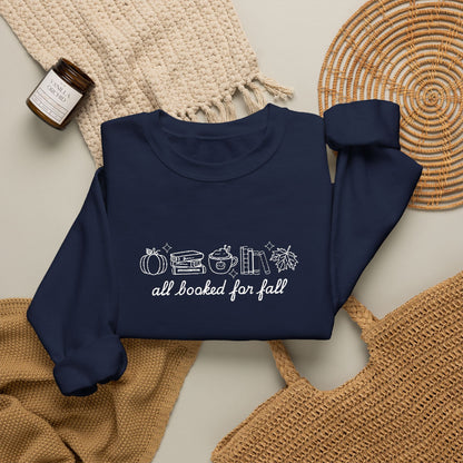 All Booked for Fall Embroidered Crewneck 🍂📚