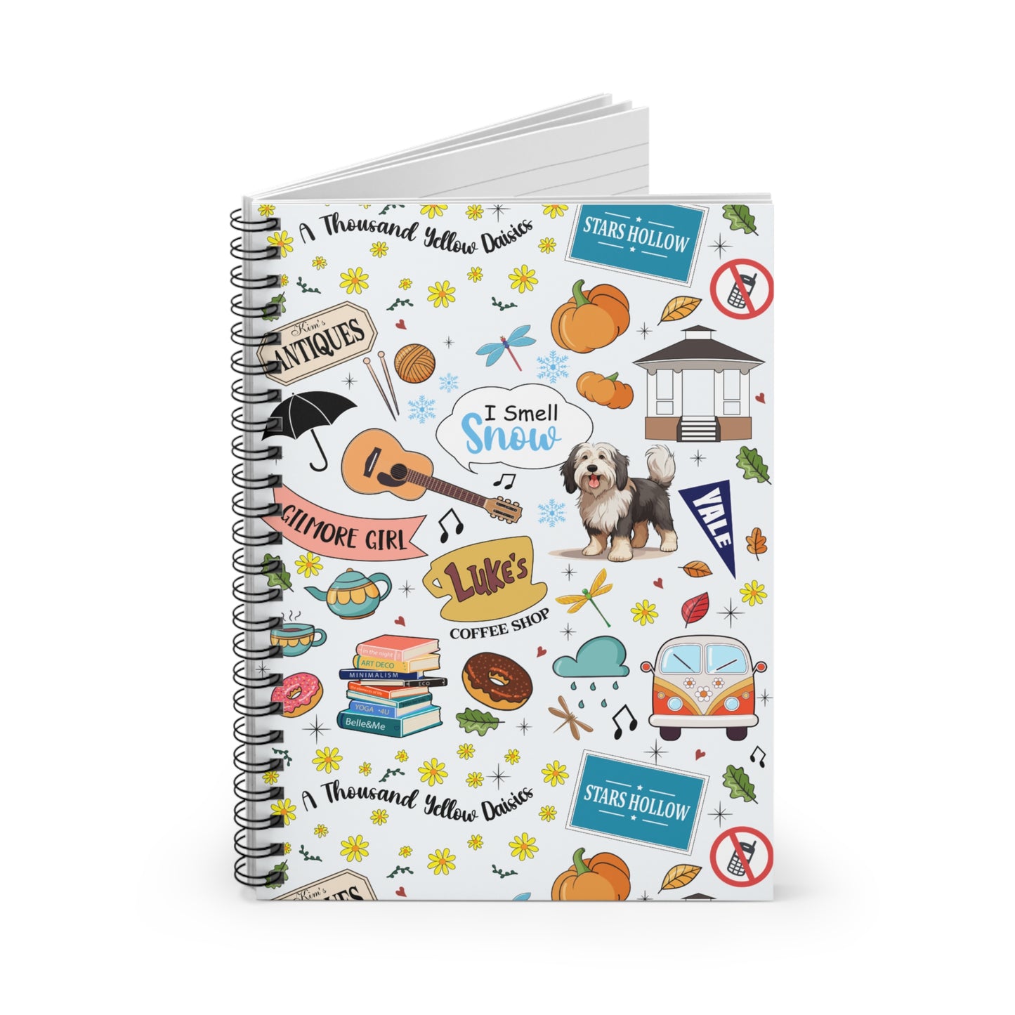 Gilmore Girls-Inspired Spiral Notebook-White