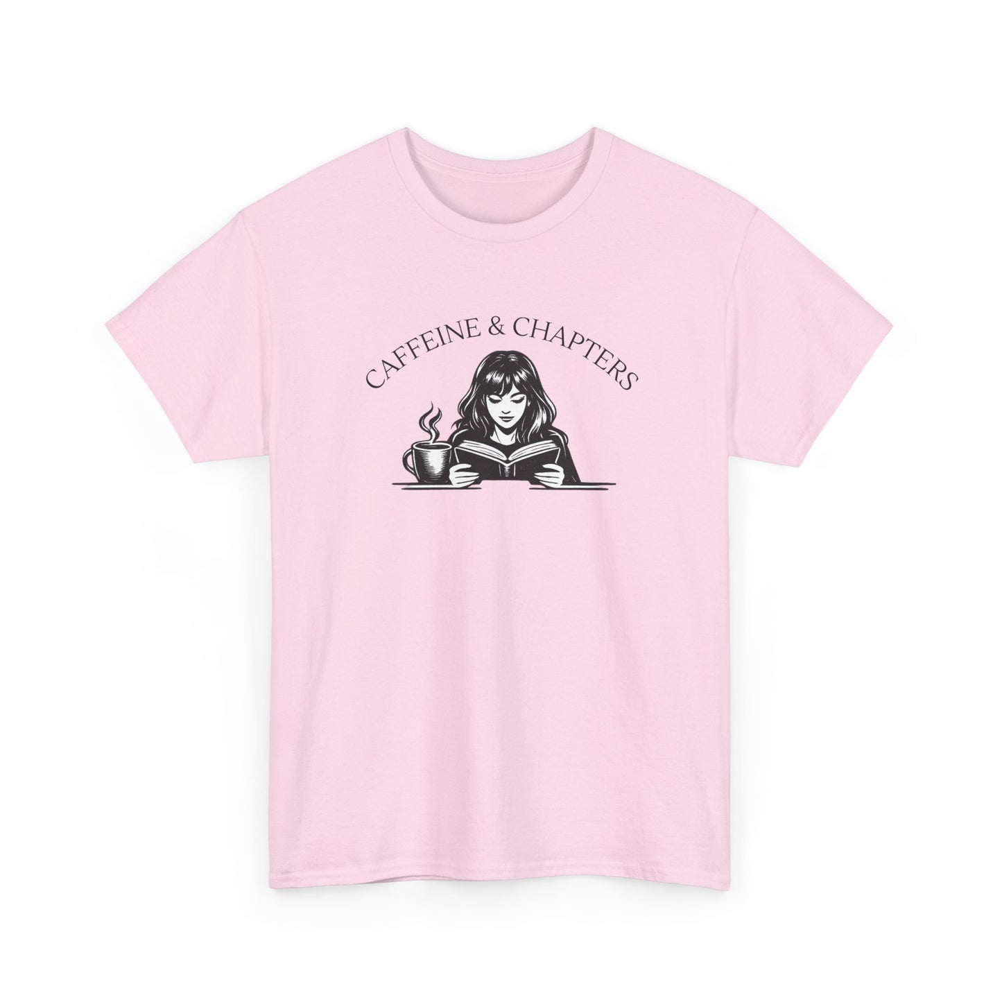 Caffeine & Chapters Tee — Coffee Lover Bookworm T‑Shirt