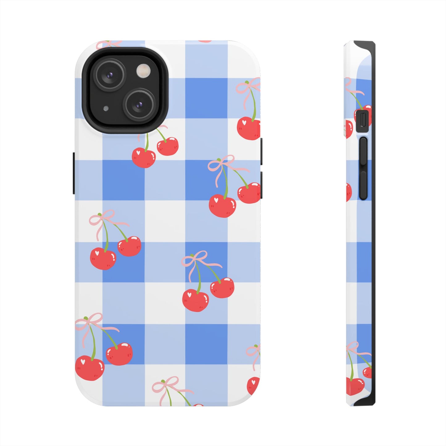 Blue Checkered Cherry Phone Case