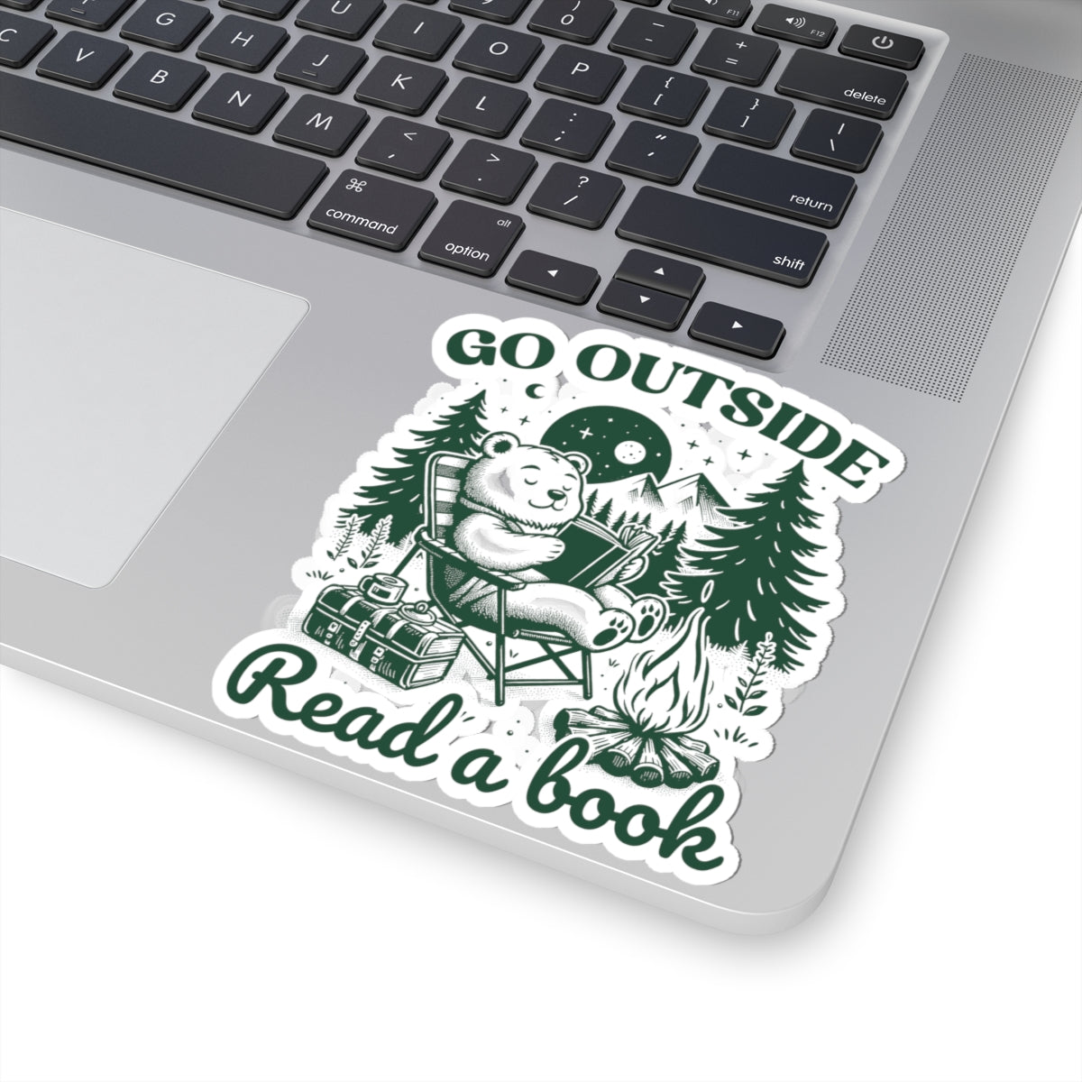 Go Outside, Read a Book Bear Sticker