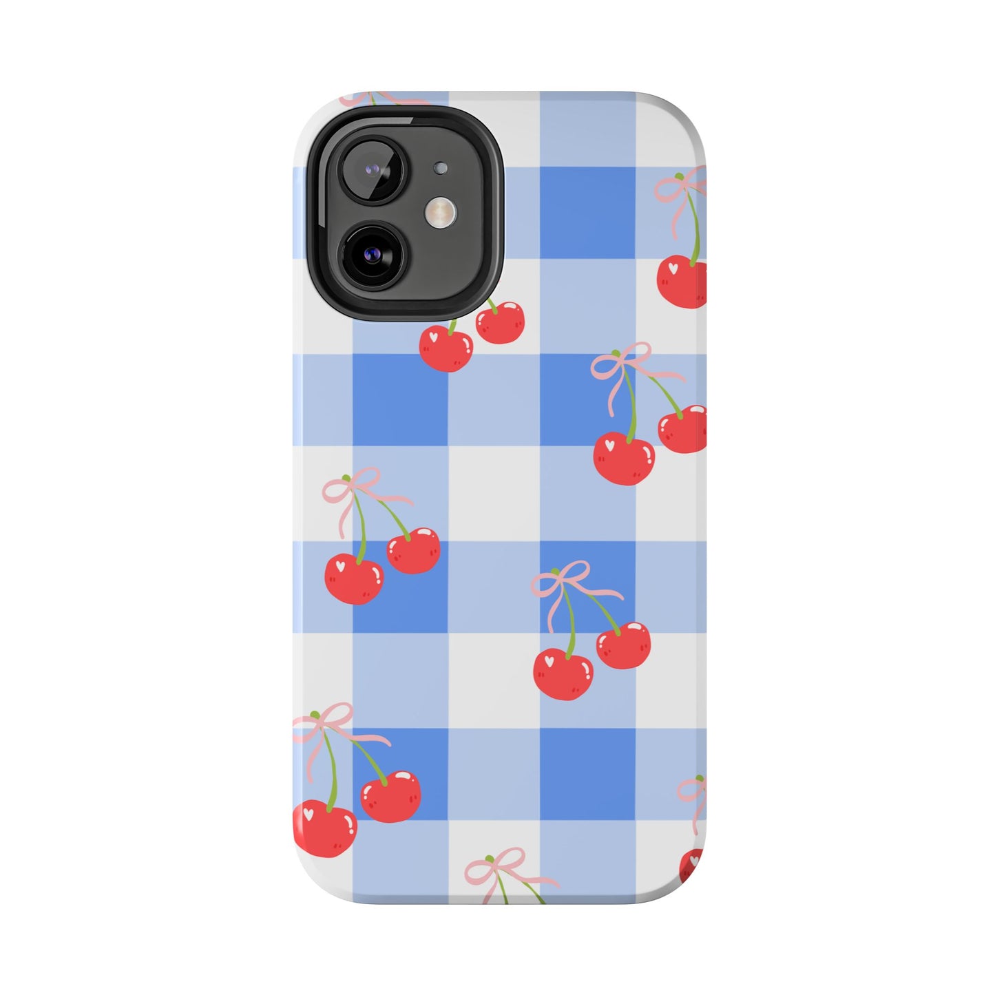 Blue Checkered Cherry Phone Case