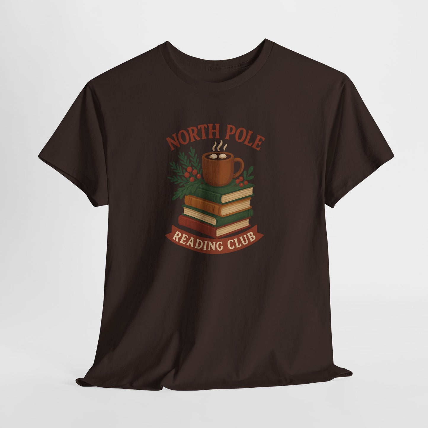 North Pole Reading Club T-Shirt — Cozy Holiday Book Lover Tee
