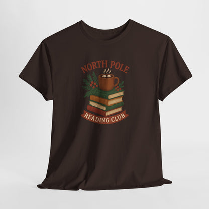North Pole Reading Club T-Shirt — Cozy Holiday Book Lover Tee
