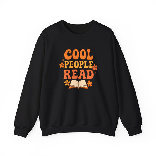 Cool People Read Sweatshirt – Retro Floral Book Lover Crewneck